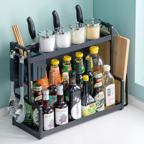 The shelf on the stove is a shelf for commercial things in the kitchen with stainless steel for the surface seasoning of the gas stove.