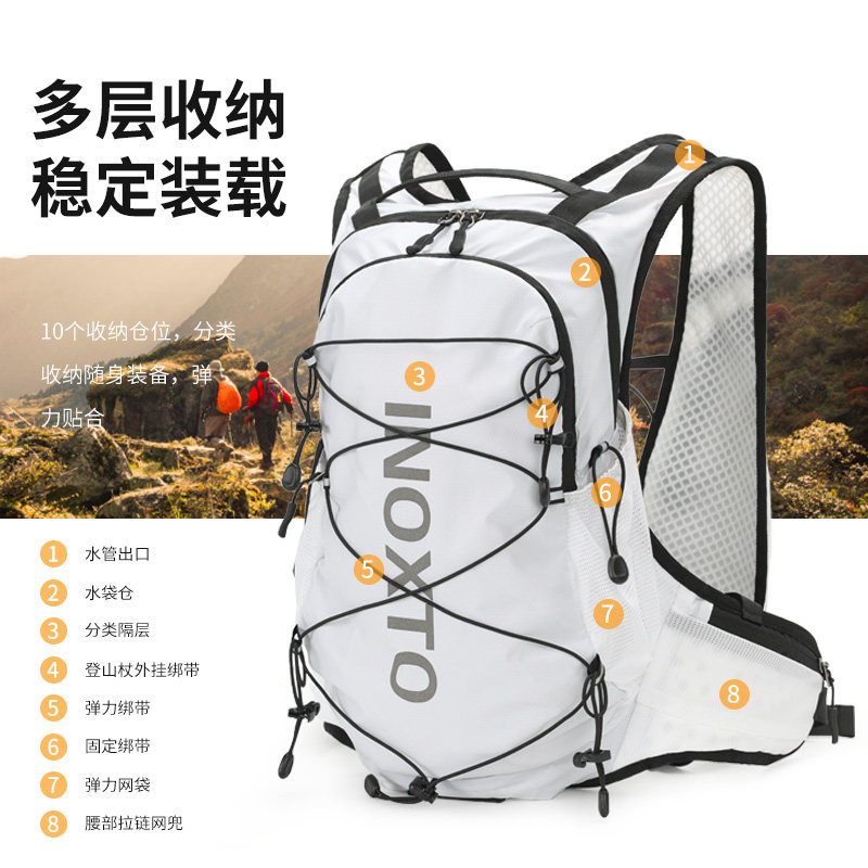 Inoxto Outdoor Hiking And Cycling Backpack, Lightweight Trekking Bag, Sports Hydration Pack, Cross-Country Running Backpack - Thumbnail 2