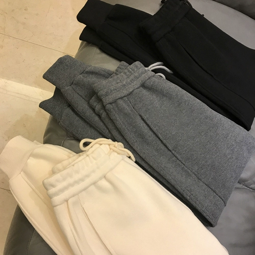 Хлопковые демисезонные штаны для отдыха, утепленные леггинсы, коллекция 2023, оверсайз, свободный крой