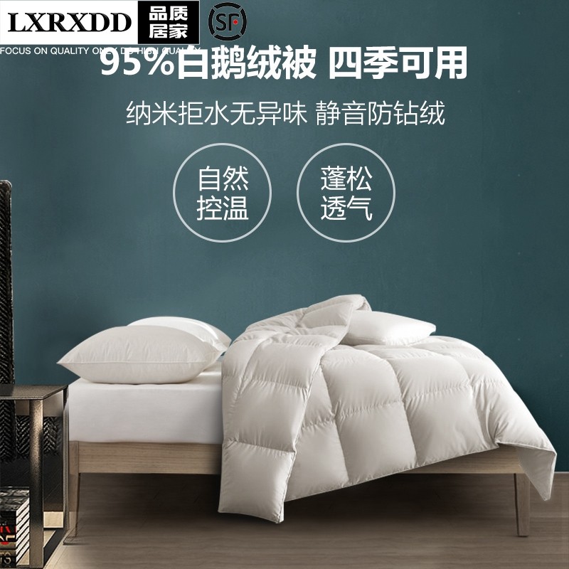 LXRXDD down quilt 95 white goose down spring and autumn four seasons child mother air conditioner light and thin summer cool quilt single double thick winter quilt core