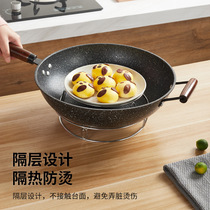 Kitchen multi-functional pot bottom household insulated pot rack steam rack stainless steel pot countertop storage rack pot rack