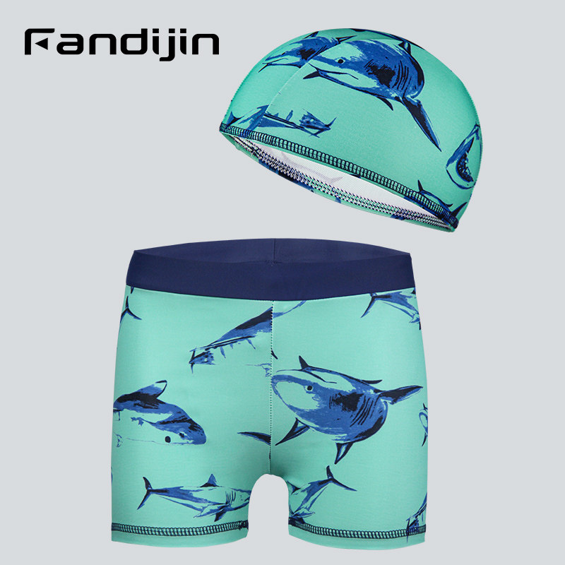 Fan Dijin children's swimming trunks boys' boxing swimming trunks, swimming caps, children's swimming equipment, baby swimming shorts
