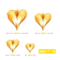 Золотой комплект в форме сердца, 4 предмета