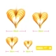 Золотой комплект в форме сердца, 4 предмета