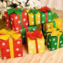 Christmas decoration gift box window props gift box Christmas tree scene decoration snowflake gift box decoration pile head