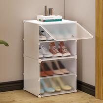 Shoe rack dustproof and strong nanzhu economical and durable wooden household door multi-layer simple storage doorless shoe cabinet