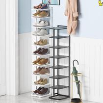 Shoe rack household door small apartment shoe cabinet outside narrow high vertical large capacity storage dustproof bedroom multi-layer simple