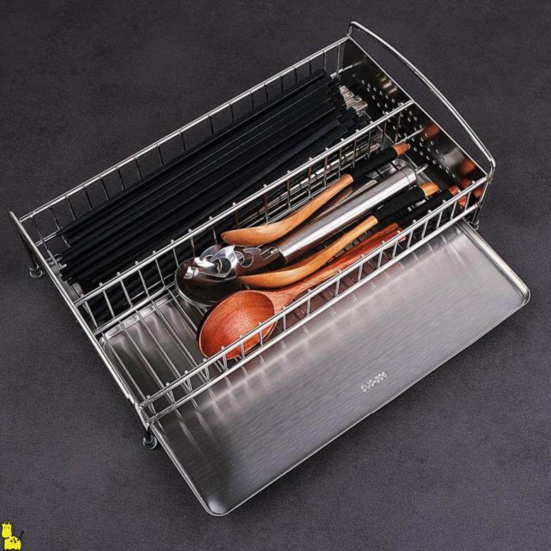 Disinfection cabinet chopsticks basket chopsticks box cage stainless steel household drain chopsticks basket shelf flat tableware storage box