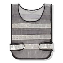 Parking lot railway custom reflective vest campaign advertising fishing net two horizontal bars car safety service construction workers