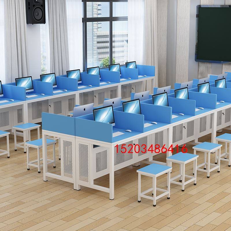 School multimedia room computer room double computer training table machine room computer table Internet cafe table conference table and chair small stool