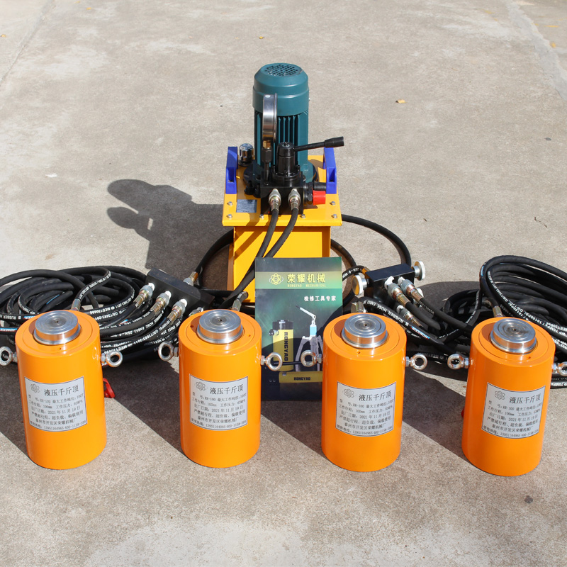 Sale of one drag two-one-trailed-four-one-tow manual bridge top-up two-piece electric hydraulic synchronous jack