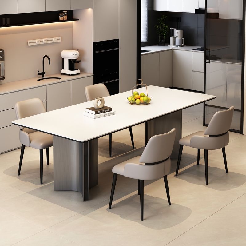 Delifeng Slate Dining Table Aurora White Modern Minimalist Italian Minimalist Rectangular Home Small Apartment White Dining Table Delifeng Slate Dining Table Aurora White Modern Minimalist Italian Minimalist Rectangular Home Small Apartment White Dining Table
