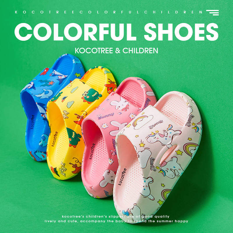 KK tree 2021 children's slippers summer baby non-slip soft bottom boys and girls indoor home children dinosaur sandals