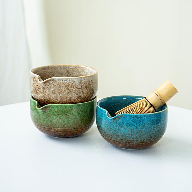Japanese Small Bowl Matcha Bowl with Spout Matcha Tool Tea Brush Bowl Stirrer Matcha Bowl Ceramic Kiln-Fired Japanese Small Bowl Matcha Bowl with Spout Matcha Tool Tea Brush Bowl Stirrer Matcha Bowl Ceramic Kiln-Fired