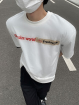 CulturE High street national trend retro letter printing short-sleeved T-shirt mens ins tide brand street oversize top