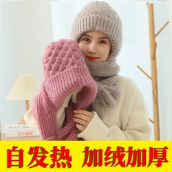 벨벳 모자와 스카프가있는 암컷 전기 자전거