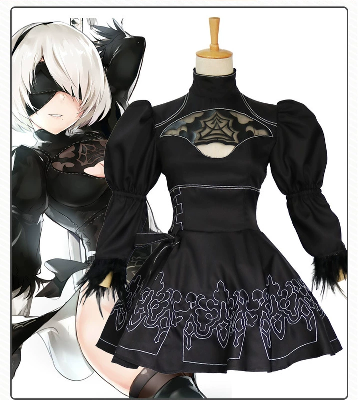 Neil Automata cosplay 2Bcos phù hợp với 2b lady trọn bộ quần áo loli vũ khí ngoại vi tóc giả