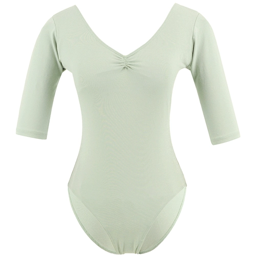 舞祖 Костюм для балета и танца, гимнастический костюм для взрослых, цельный тренировочный костюм, женский художественный костюм со средними рукавами, боди для базовых тренировок, костюм из шербины