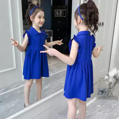 Girls ' dress summer 2021 new Western style children's net red skirt summer Korean version of the big children's skirt girl