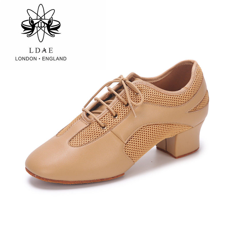 LDAE teacher shoes Latin dance shoes practice shoes cowhide women's adult medium and high heels soft bottom bright leather practice shoes new products