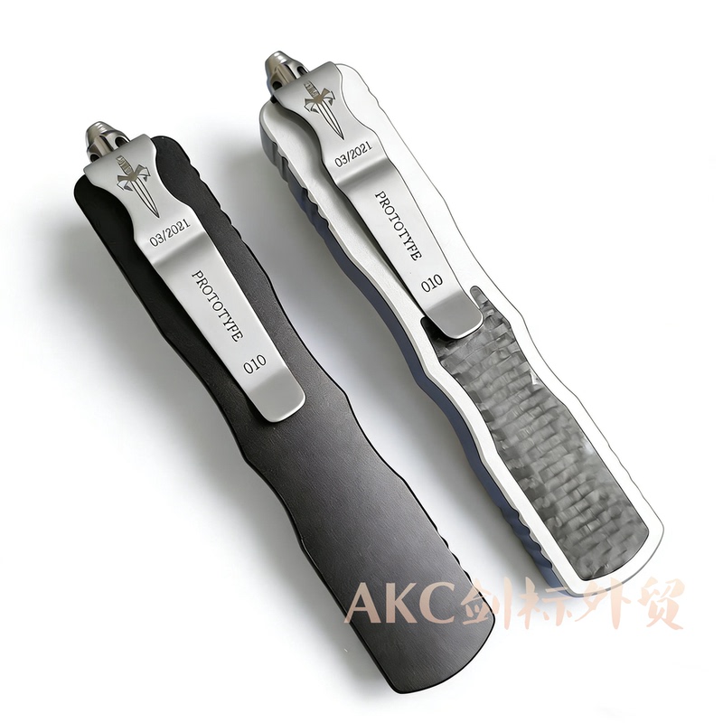 Microtech Dirac Delta Damascus Steel D2 Steel Outdoor Aviation Aluminum Carbon Fiber Knife Sheath Edc Tool