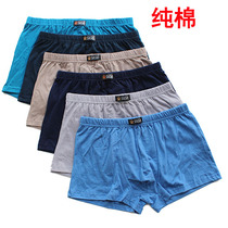 Underwear Mens Pure Cotton Flat Angle (6 Dress) Youth Letter Bottom Pants Mid-Waist Loose Breathable Guy Four-corner Shorts