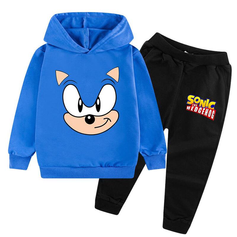 New Sonic Clothing Children's Super Sonic Sweatshirt Long-Sleeve Pants Spring and Autumn Set for Boys Primary School Students New Sonic Clothing Children's Super Sonic Sweatshirt Long-Sleeve Pants Spring and Autumn Set for Boys Primary School Students