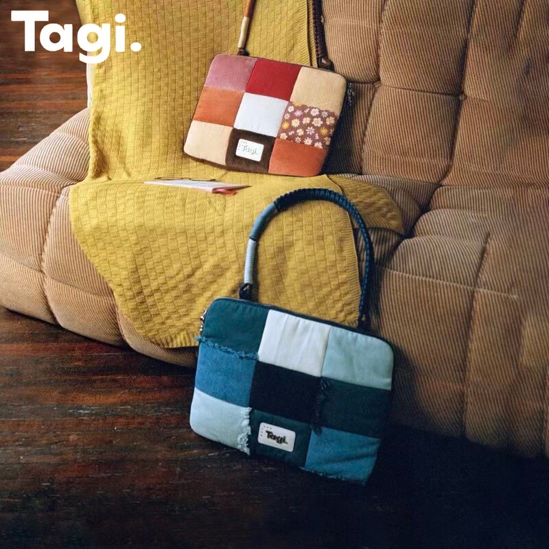Tagi. Imagine Denim Tassel Patchwork Woven Handbag for Daily Casual Use, Single Shoulder, Anti-Drop Laptop Bag 14/ 15inch Tagi. Imagine Denim Tassel Patchwork Woven Handbag for Daily Casual Use, Single Shoulder, Anti-Drop Laptop Bag 14/ 15inch