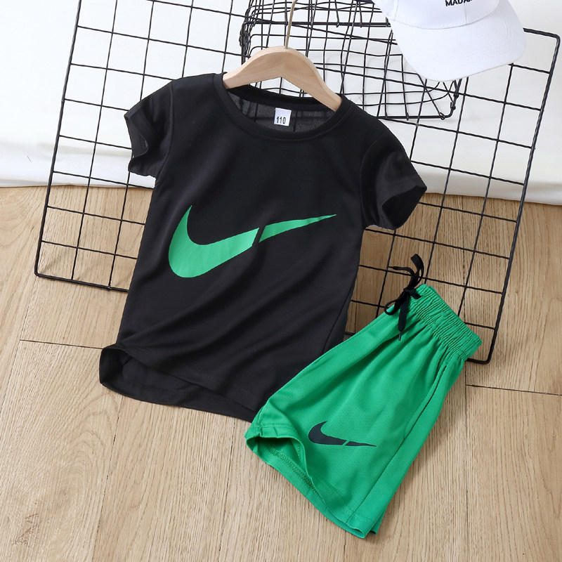 Balbala boy sports suit summer dress thin CUHK child speed dry short sleeve shorts Two sets of children suit summer