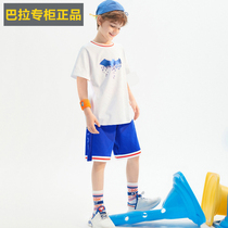 Balbala boy short sleeve suit 2022 new boy CUHK Tong speed dry sport handsome children in summer