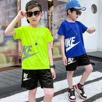 Balbala boys suit summer clothing thin childrens sports clothes CUHK Tong Summer speed dry two sets of handsome gas tides
