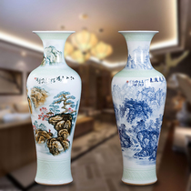 Jingdezhen Handpainted Jiangshan Multi-cuddling ceramic High vase Modern home Living room Xuanguan Decorative Pendulum with flower arrangement porcelain bottle