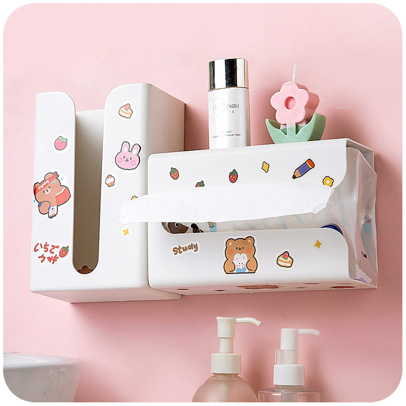 Box for placing a washing face towel hanging wall cleaning face towels Dressing Room Scrub Face Towel Wall-mounted free toilet paper box