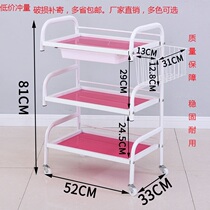 Beauty salon supplies book tool shelf mobile trolley net red multi-layer barbershop sundries storage
