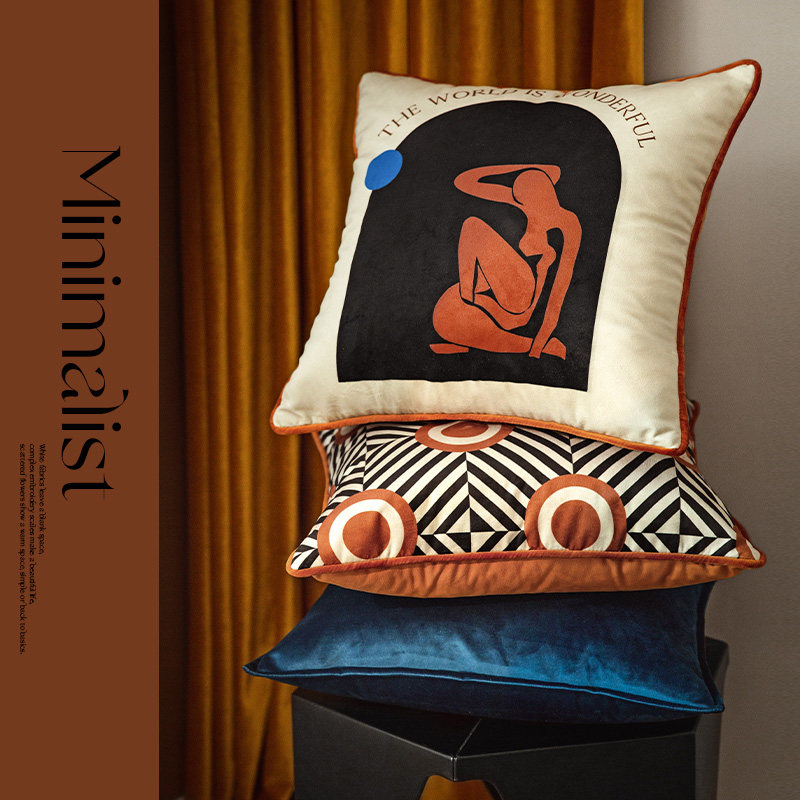 UARA (Mattis Images) Retro Light Lavish Sofa With Pillow Office 100 Lap Rest Bedroom Dorm Room Waist Pillow