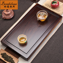 Natural ebony tea tray hand-polished retro pastoral style office rectangular log dry tea table Household