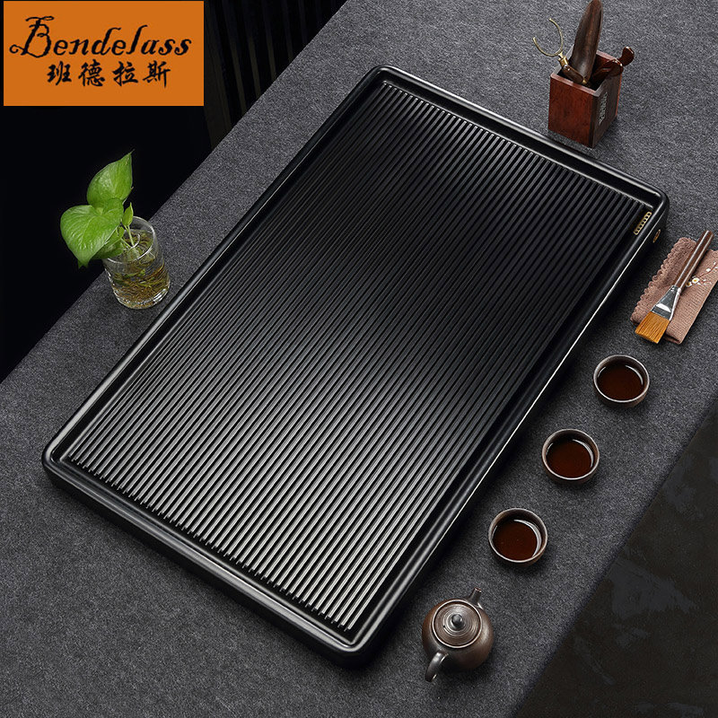 Chinese Electric Wood Tea Pan Phnom Penh Retro Wind Power Gel Wood Tea Table Tea Sea Rectangular Brief About Home Tea Boat Bronze Edge