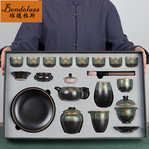 Chinese style Gaiwan tea set Palace style whole set of Kung Fu tea set Ceramic home office high-end gift box