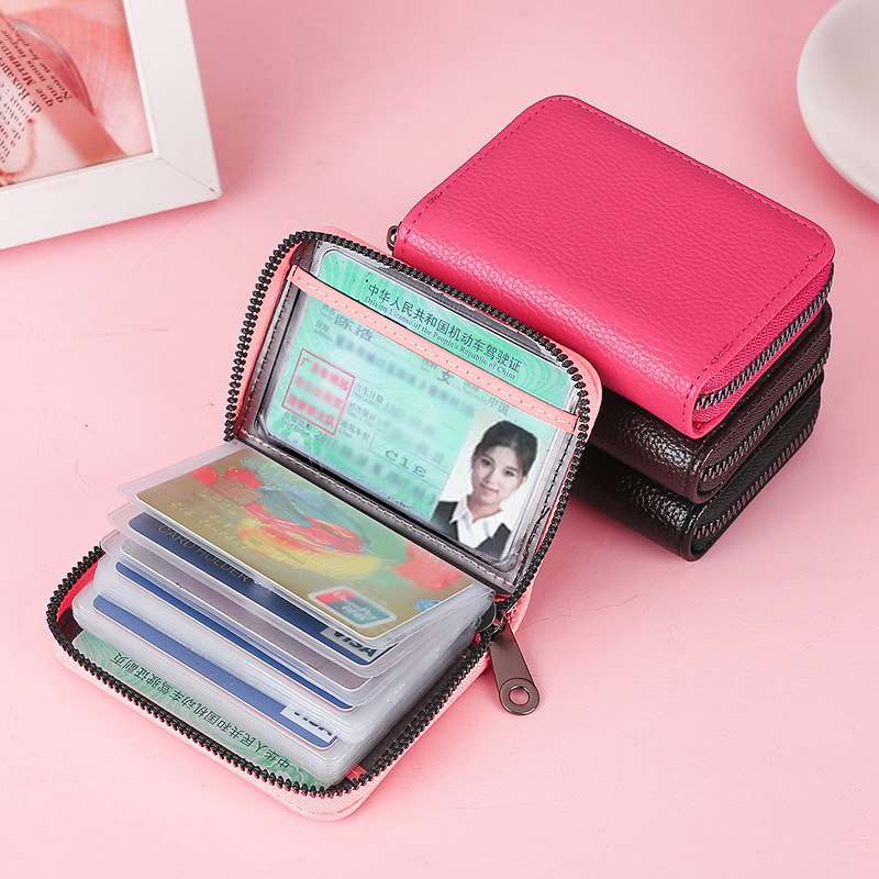 Multifunctional Card Bag Lady Large Capacity Anti-Magnetic Theft Protection Brush Document Cutting Sleeve Upscale Card Clip Driver's License Piece Package Bag