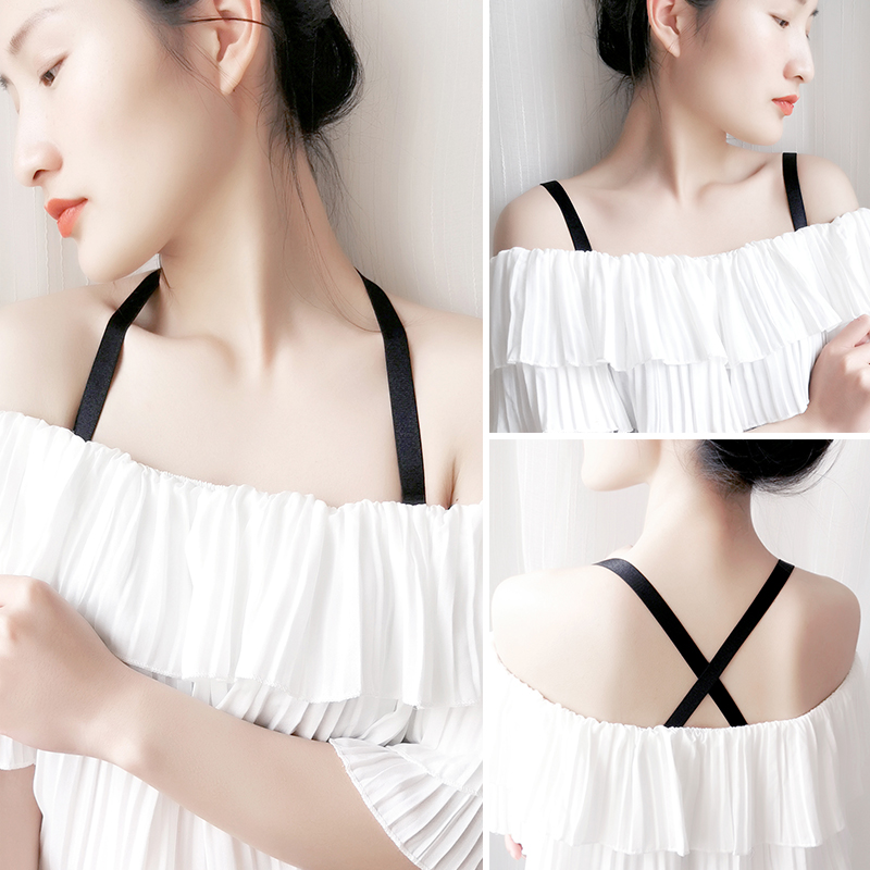 Underwear with shoulder strap replacement sexy exposed anti-slip removable bra tape with a word-of-neck and beautiful back bra belt