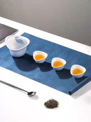 Bear and Yang imitation deerskin velvet water absorbent waterproof portable tea mat tea towel non-slip simple long modern tea mat cloth mat