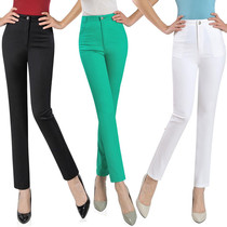 Womens Pants ankle-length pants Mom Pants 2021 Summer Thin High Waist Size Slimming Middle-aged and Elderly Stretch Casual Pants