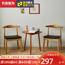 Solid wood side a few small round table balcony shelf movable small coffee table seating area fell small round a few corners a few simple