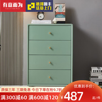 Solid wood chest of drawer simple modern bedroom light luxury against the wall chest of drawers small living room drawer storage locker