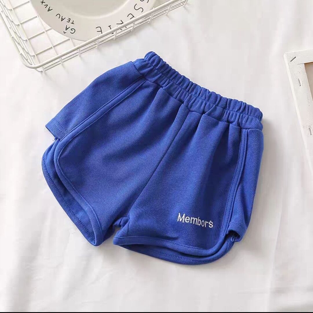 Children's sports shorts casual all-match children's solid color outer wear five-point pants baby girl summer loose thin hot pants