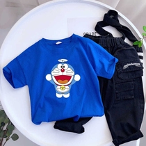 Boy short sleeve cartoon T-shirt 2021 Summer new baby slats bottom shirt girl half sleeve mid-boy thin jacket t