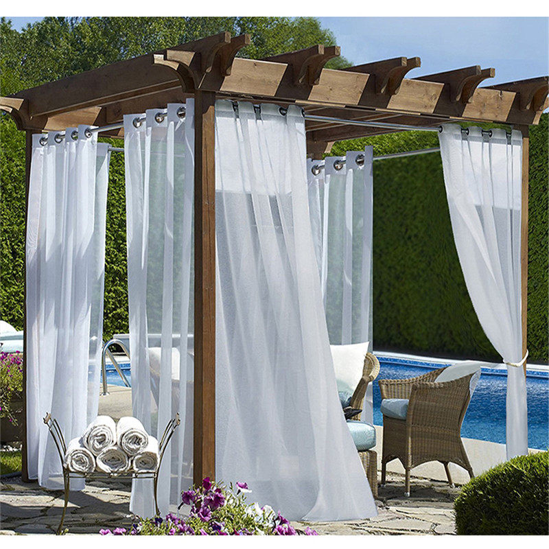Outdoor gazebo waterproof gauze curtain rainproof greenhouse outdoor grape trellis courtyard curtain balcony living room white yarn custom