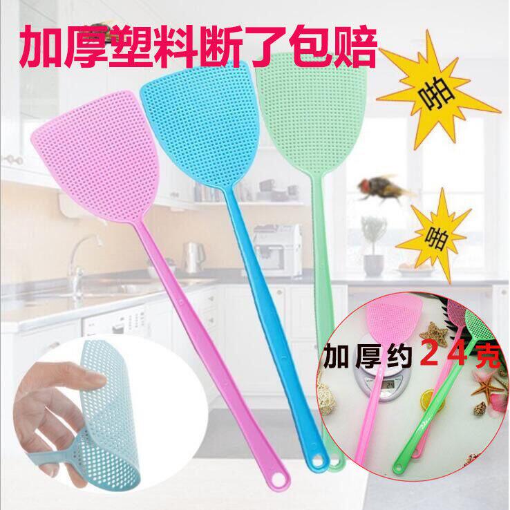 Thickened plastic flyswatter slapping a mosquito flapping long handle manually killing the fly swatter and flapping a mosquito flapping a mosquito swatter