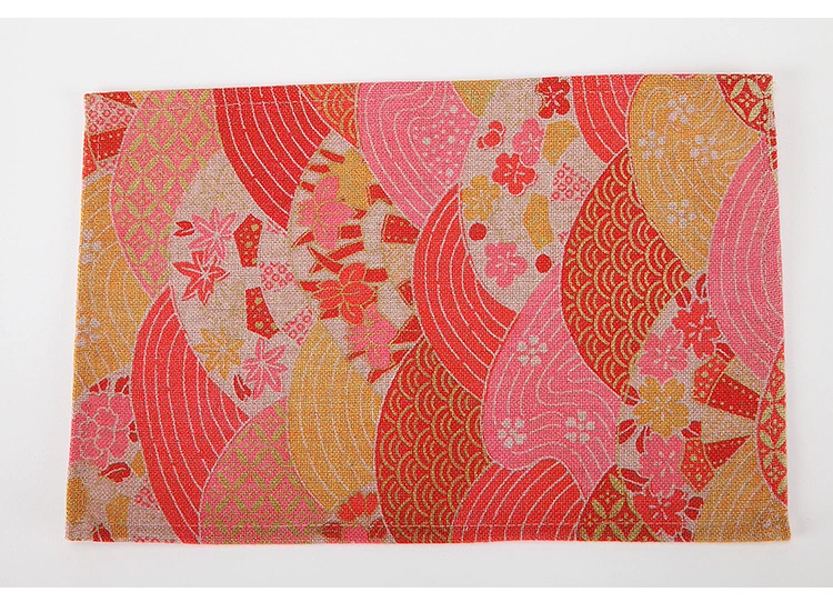 Một cam phong cách Nhật Bản và gió ukiyo-e bông độn placemat lễ trà vải coaster Châu Âu nhà hàng bàn ăn bát mat bìa pad khăn trải bàn nhỏ