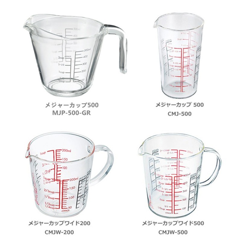 HARIO料理杯玻璃烧杯量杯牛奶杯刻度可微波炉CMJ/CMJW200/500ml